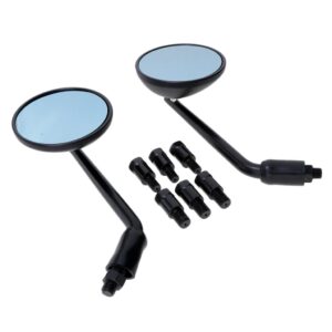 SKAIFALL® 1 Pair Round Motorcycle Handlebar Rearview Mirror Cnc 7/8 Inch Black