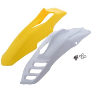 SKAIFALL® 2 Pcs Motorcycle Front Fender Mudguard Wheel Splash Guard Yellow + White