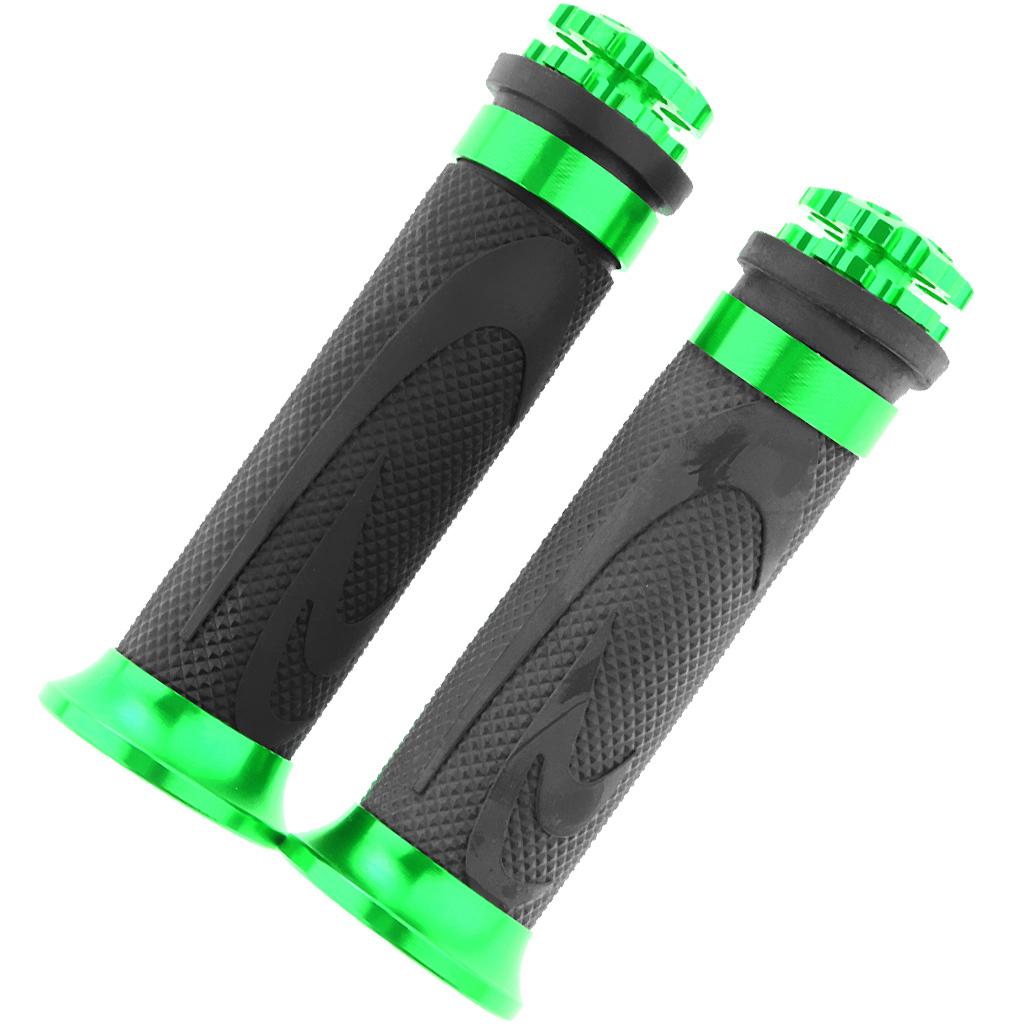 SKAIFALL® Pair Racing Motorcycle Motorbike Rubber Handlebar Hand Grip Bar End Green - Image 3