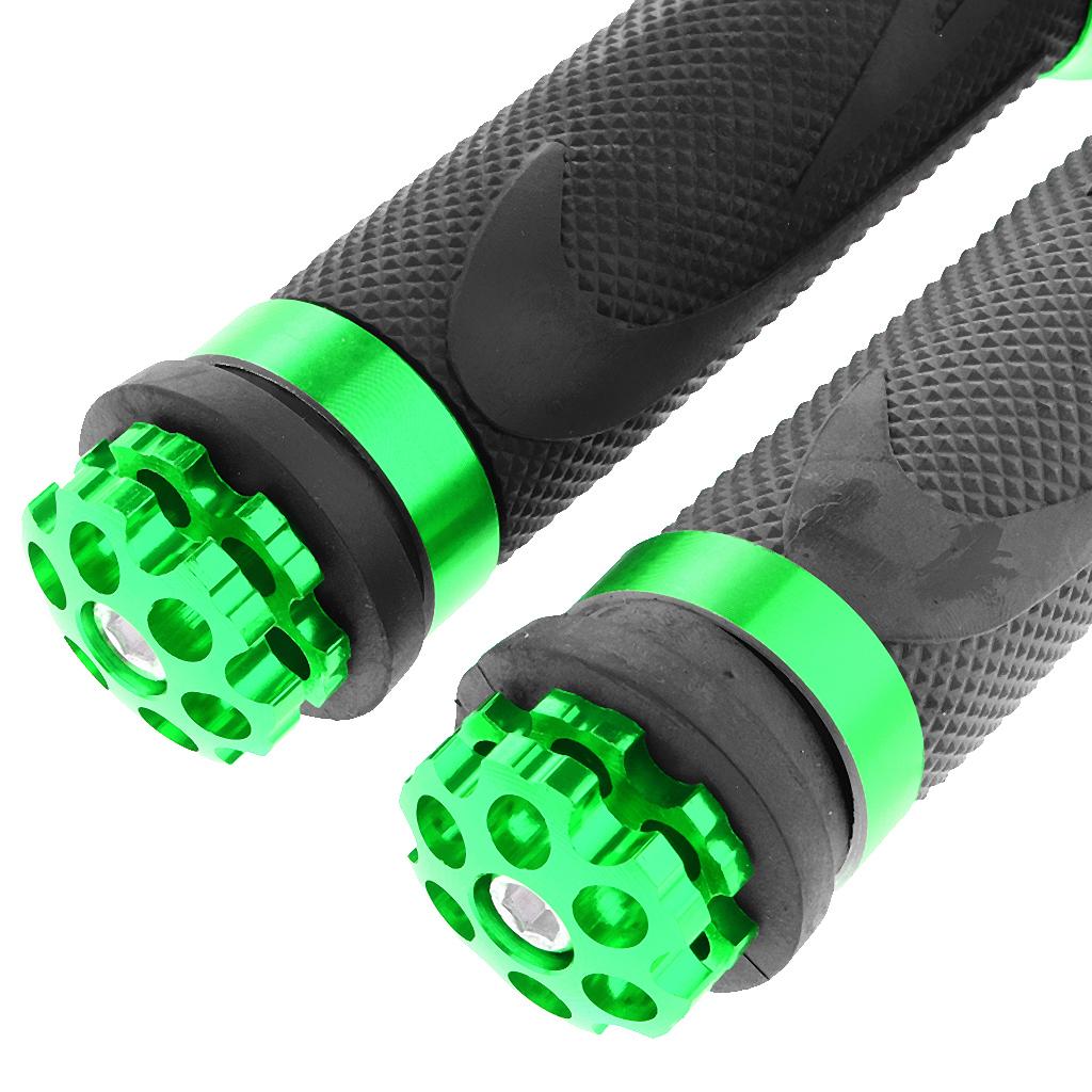 SKAIFALL® Pair Racing Motorcycle Motorbike Rubber Handlebar Hand Grip Bar End Green - Image 4