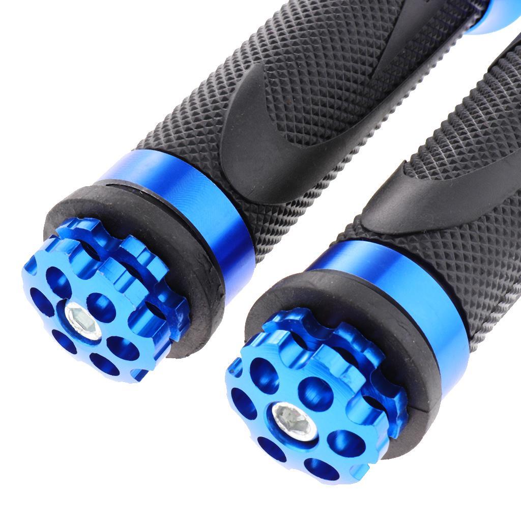 SKAIFALL® Pair Racing Motorcycle Motorbike Rubber Handlebar Hand Grip Bar End Blue - Image 4