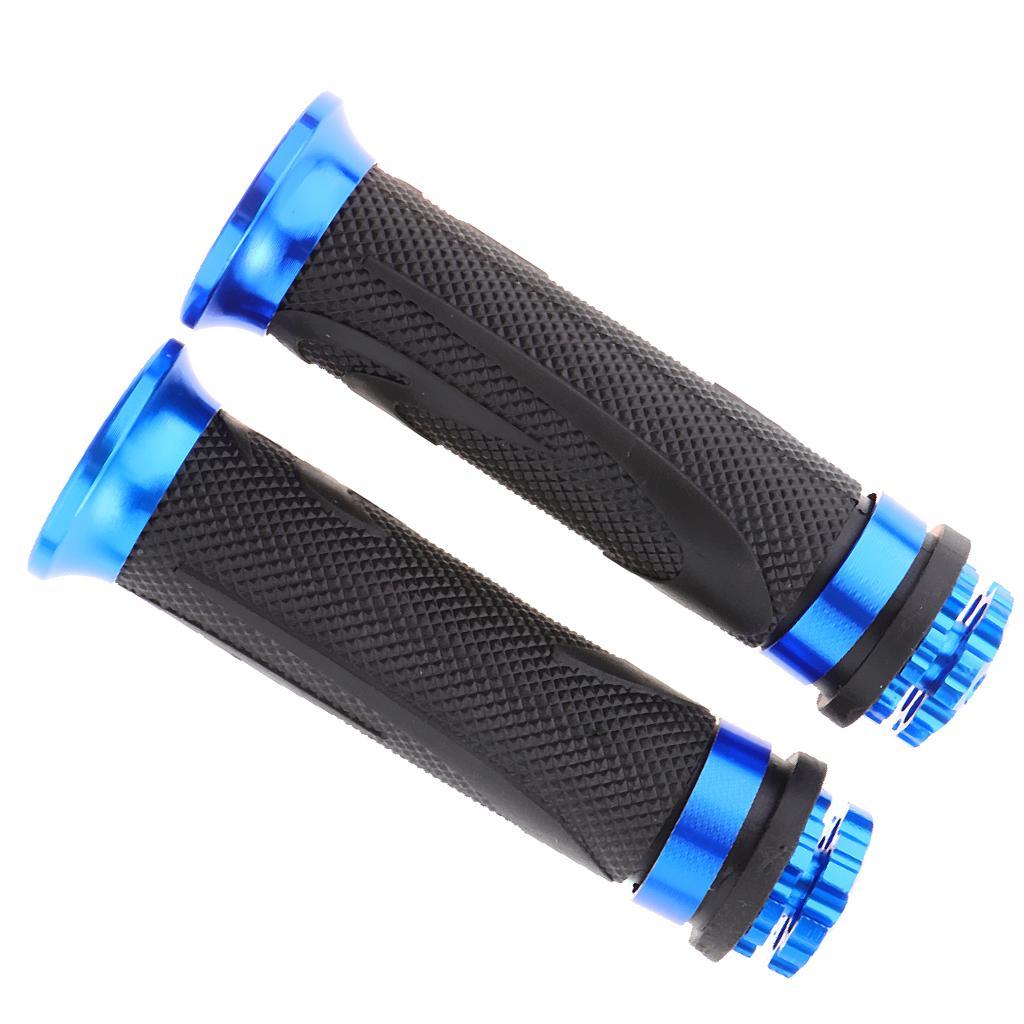 SKAIFALL® Pair Racing Motorcycle Motorbike Rubber Handlebar Hand Grip Bar End Blue - Image 5