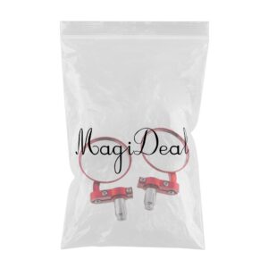 SKAIFALL® 2Pcs 3Inch Motorcycle Round Rearview Mirrors For Motorbike Scooter Red