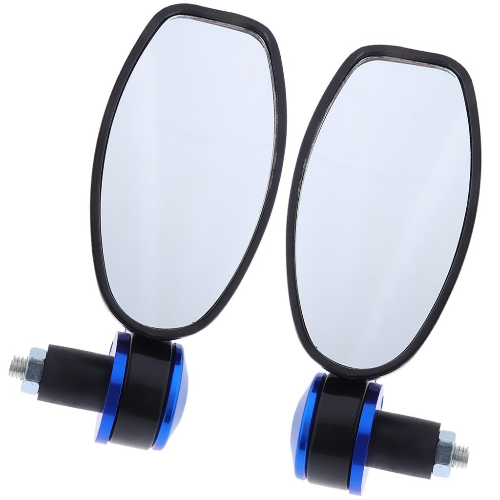 SKAIFALL® Cnc Alloy Side Rear View Race Mirrors For Motorbikes Scooters Blue + Black - Image 3