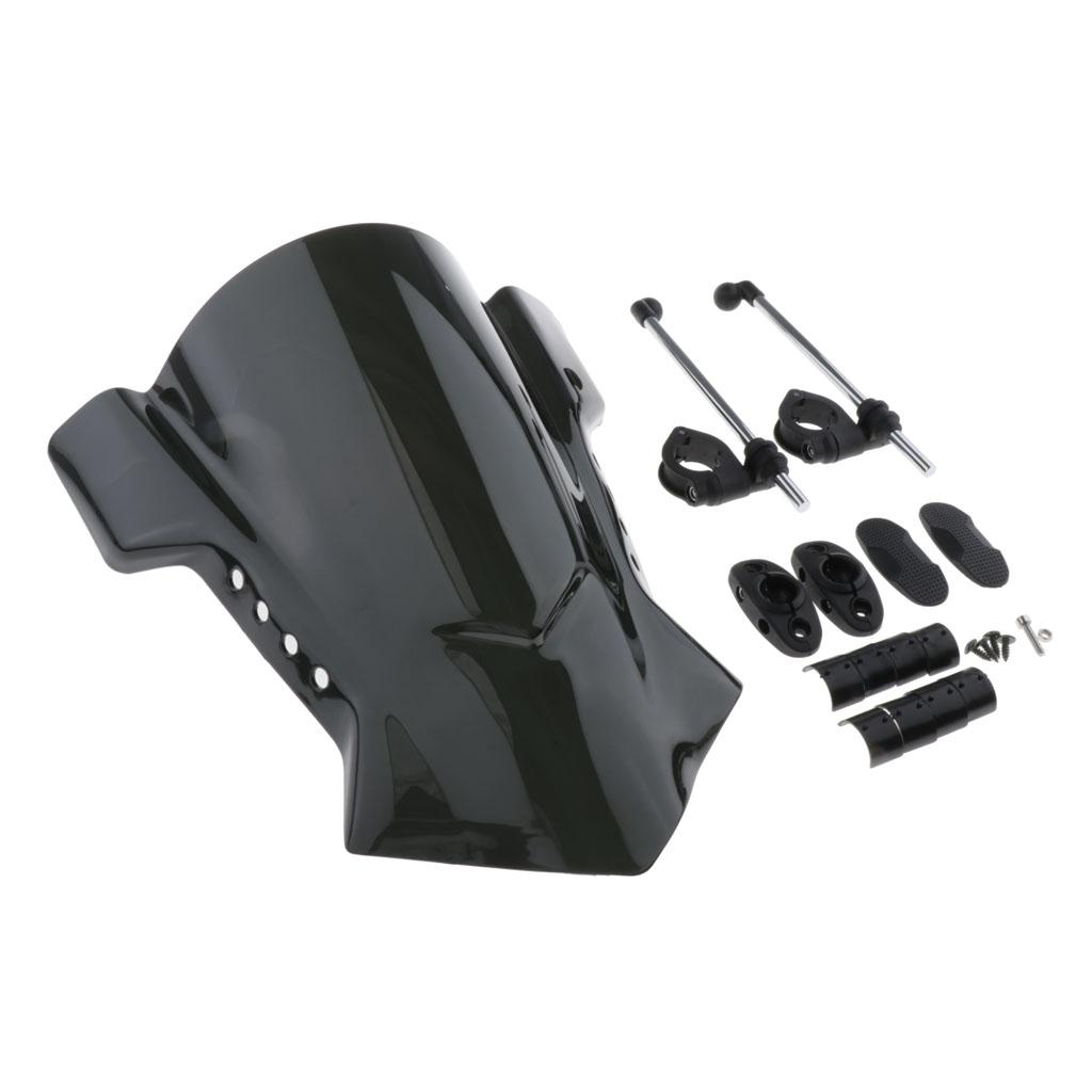 SKAIFALL® Black Motorcycle Windshield Wind Deflector Universal Fit - Image 3