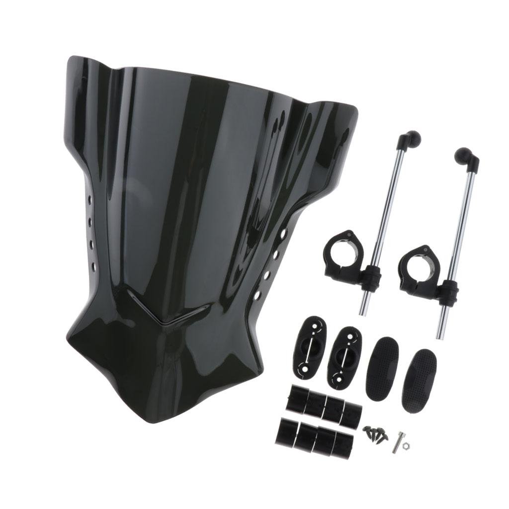 SKAIFALL® Black Motorcycle Windshield Wind Deflector Universal Fit - Image 5