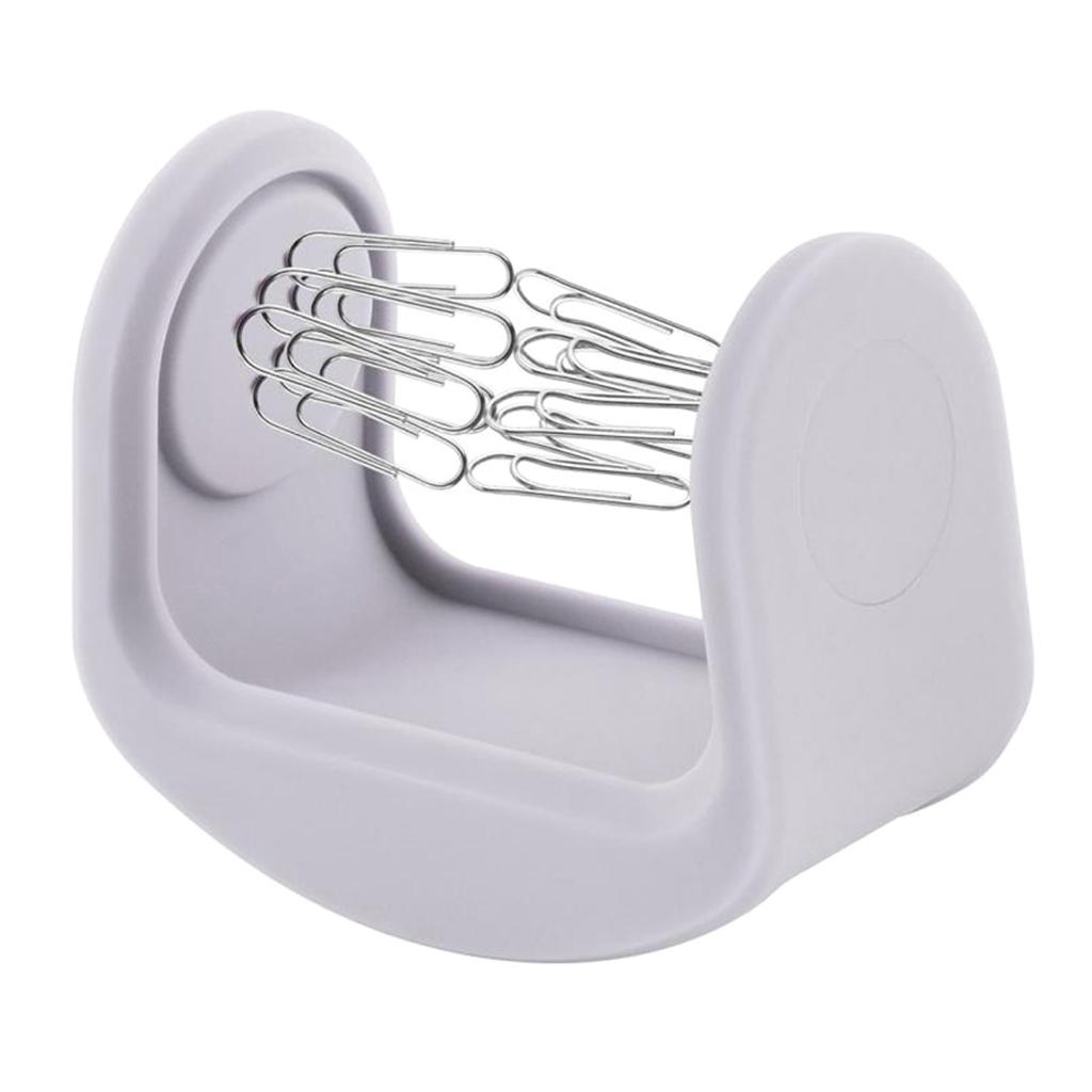 SKAIFALL® Magnetic Silicone Paper Clip Swinging Holder Office Desk Organizer Gray - Image 2