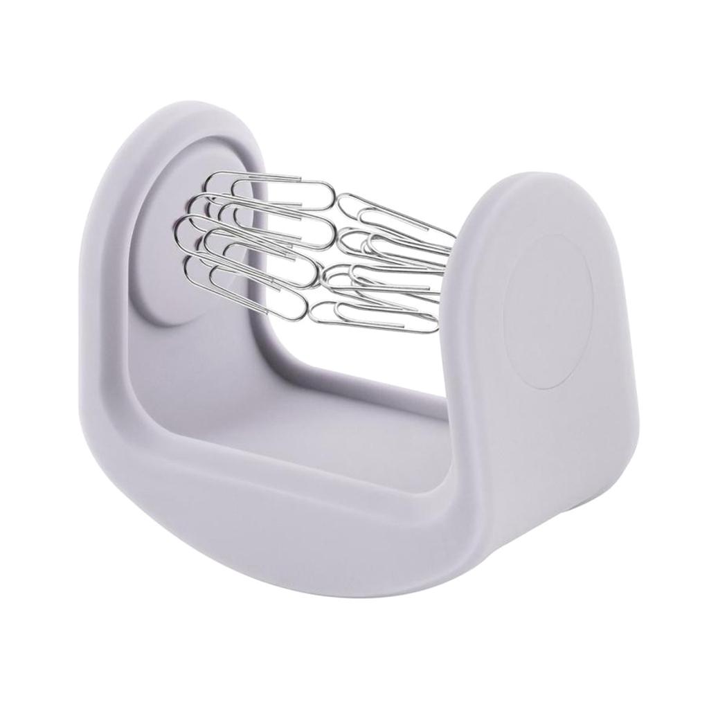 SKAIFALL® Magnetic Silicone Paper Clip Swinging Holder Office Desk Organizer Gray - Image 3