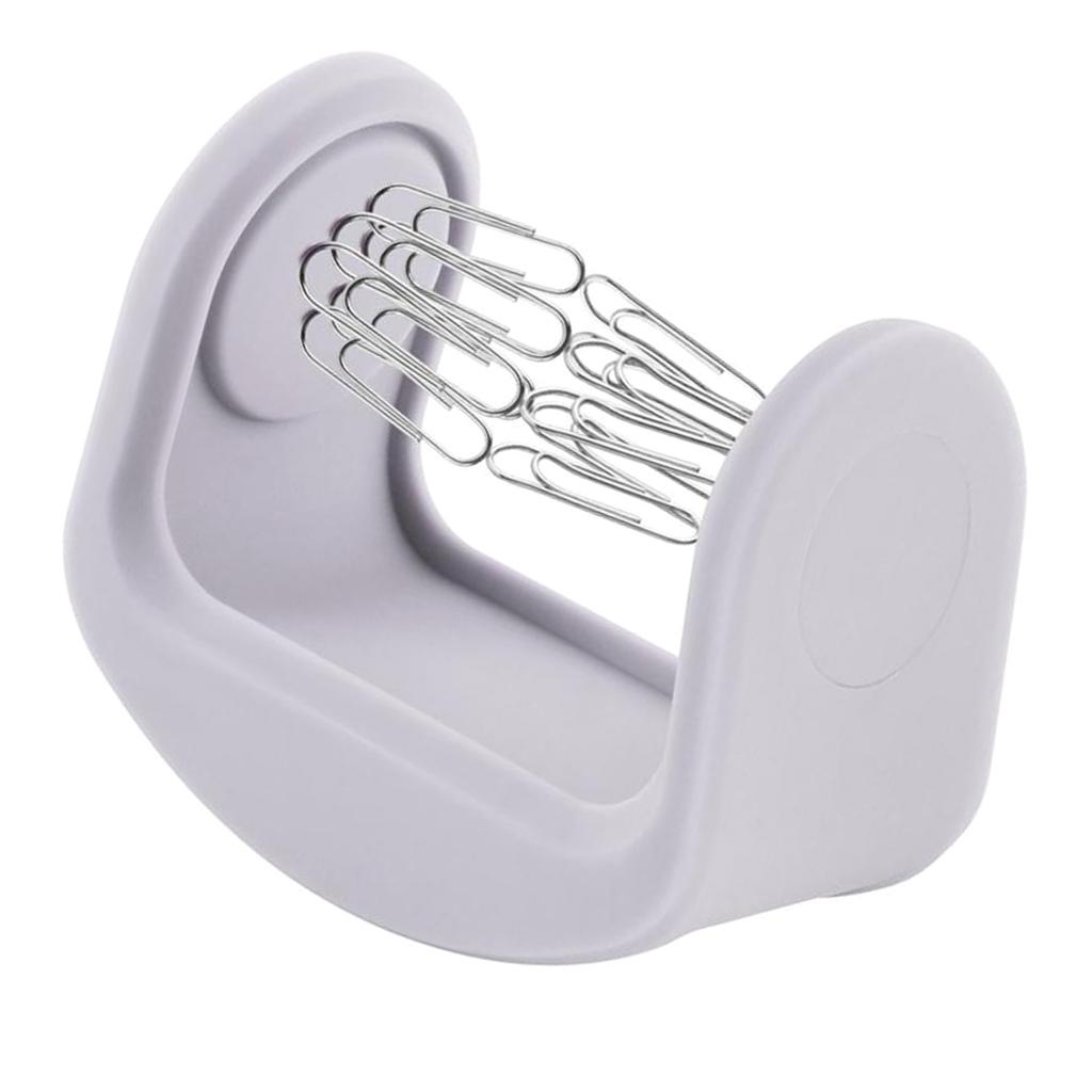 SKAIFALL® Magnetic Silicone Paper Clip Swinging Holder Office Desk Organizer Gray - Image 4