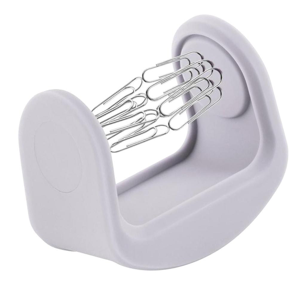 SKAIFALL® Magnetic Silicone Paper Clip Swinging Holder Office Desk Organizer Gray - Image 5