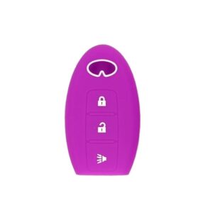 SKAIFALL® 3 Buttons Car Key Case Cover Silicone Car Key Pocket For Infiniti Purple