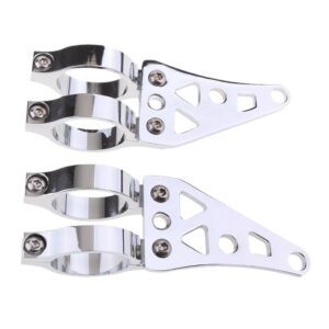 SKAIFALL® Pair Motorcycle Headlight Bracket 41Mm Front Fork Headlight Mount Kit Silver