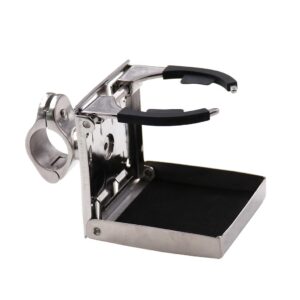 SKAIFALL® Silver 304 Stainless Steel Folding Drink Cup Holder Stand 24Mm For Car Auto