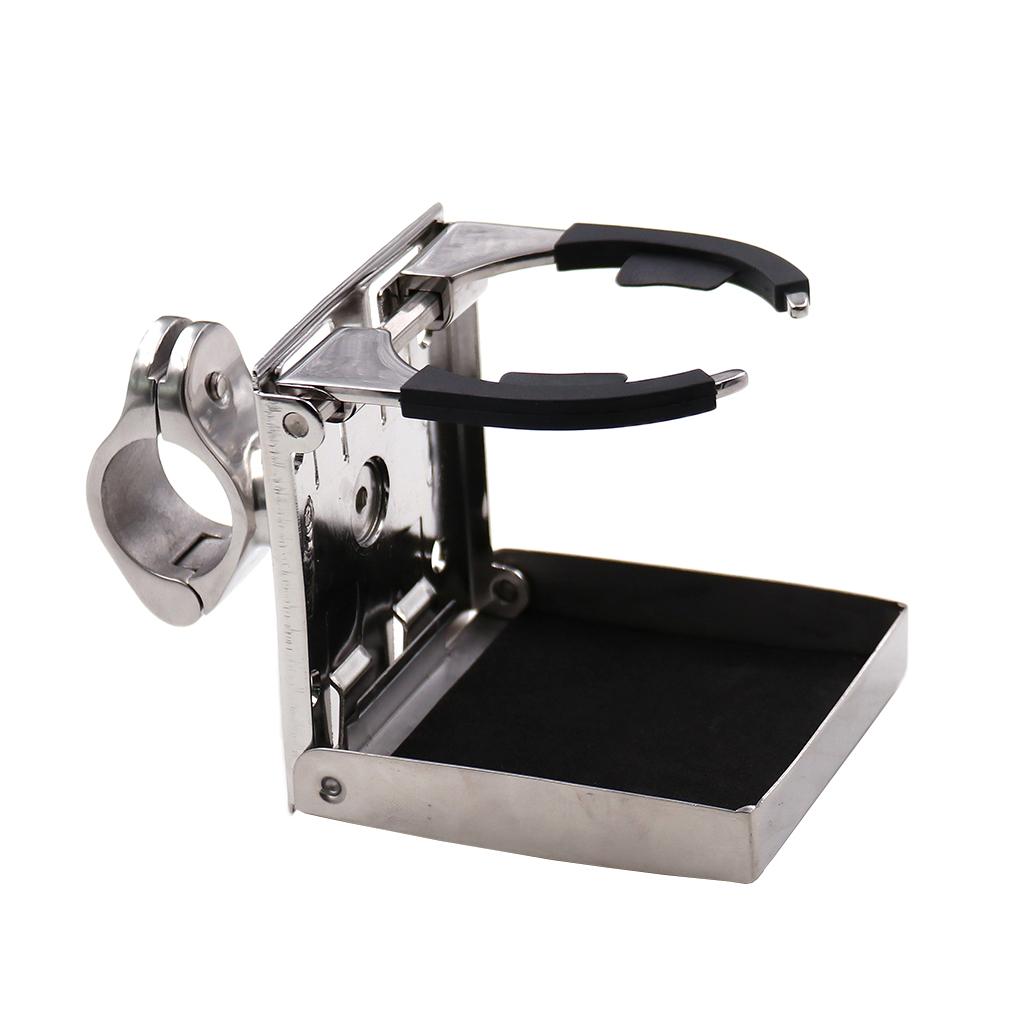 SKAIFALL® Silver 304 Stainless Steel Folding Drink Cup Holder Stand 24Mm For Car Auto