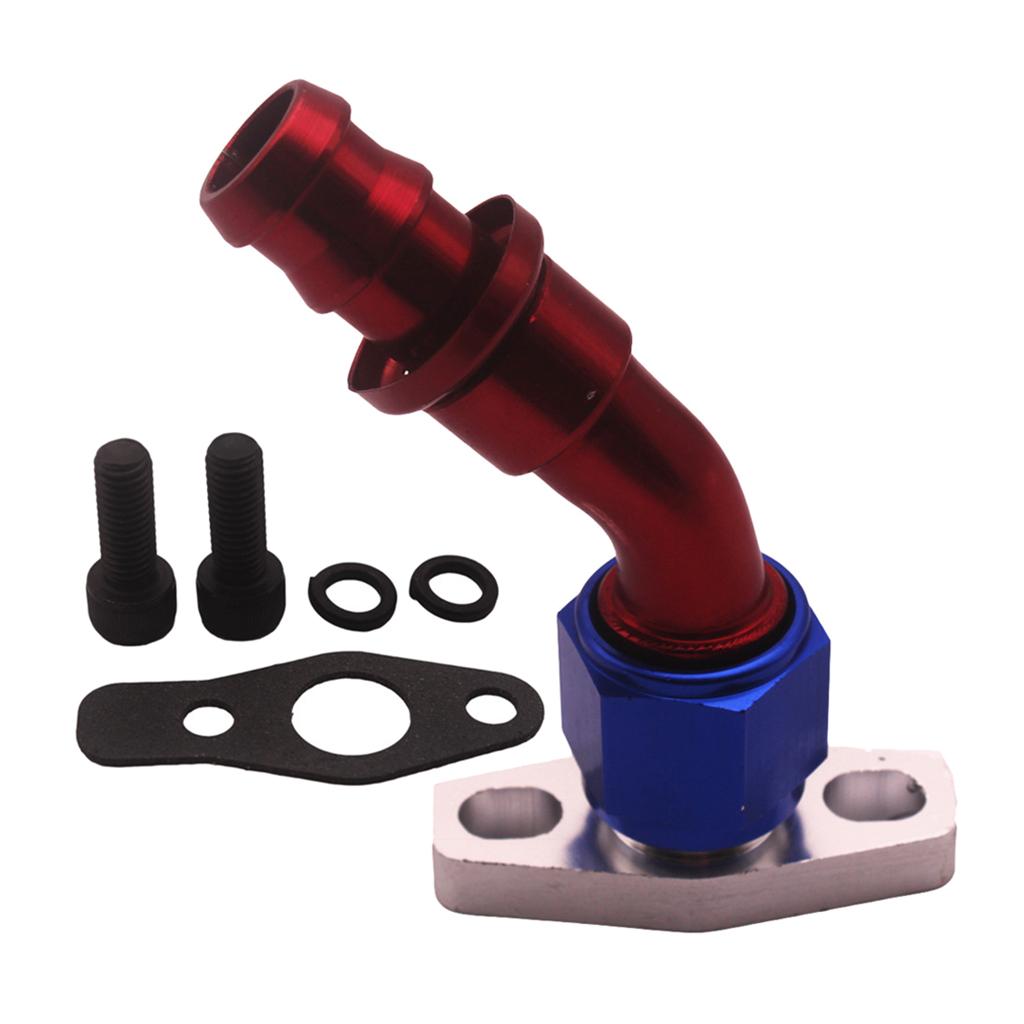 SKAIFALL® Turbo Oil Drain Flange Ball Bearing For Gt25R Gt28R 45 Degree 5/8 Barb"