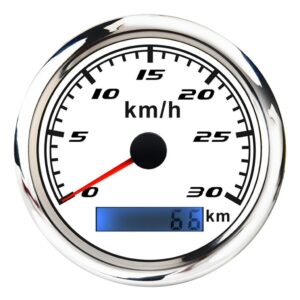 SKAIFALL® Marine Car Digital Gps Speedometer Gauge 0-30 Km/H Pulse Signal White