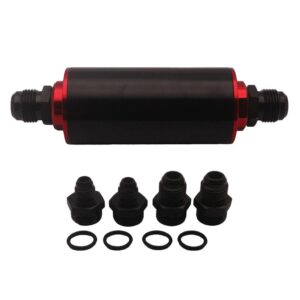 SKAIFALL® Fuel Filter 100 Micron High Flow Cnc Aluminum Racing An6 Fitting Kit Black