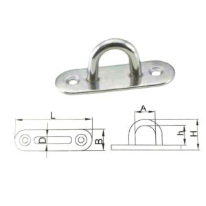 SKAIFALL® 304 Marine Grade Stainless Steel Oblong Eye Plate Boat Yacht Accessary 6Mm